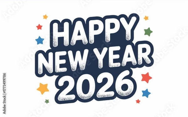 Obraz Happy new year 2026 with colorful stars