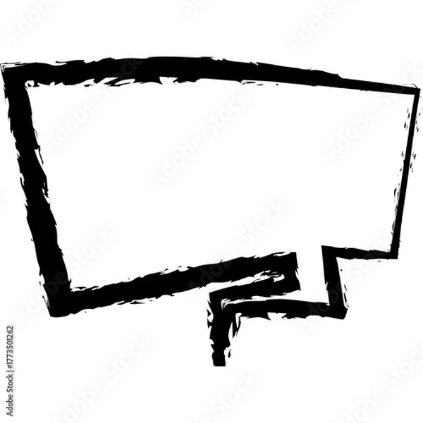 Fototapeta Hand Drawn Speech Bubble Outline in Black Ink With a Transparent Background Ideal for Text and Dialogue Elements