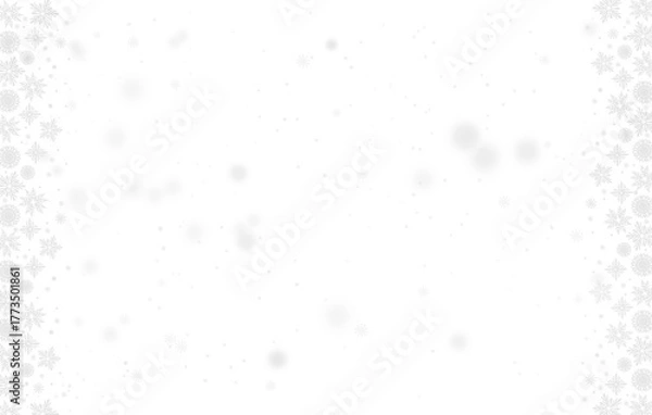 Fototapeta Snowflakes frame border, Snowfall backdrop on transparent background.