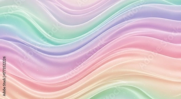 Obraz pastel gradient abstract artwork featuring smooth curving waves in baby pink