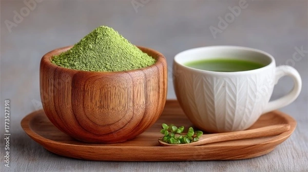 Obraz green tea with cinnamon