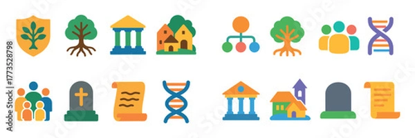 Fototapeta Family Heritage Icons