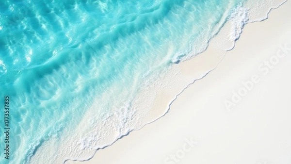 Obraz Tranquil Waves on Sandy Beach Shoreline