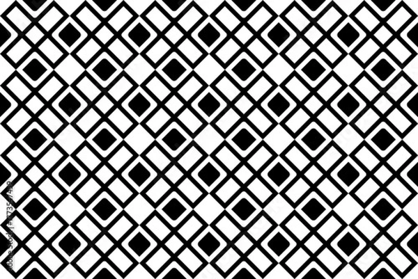 Fototapeta Seamless rug, carpet geometric monochrome pattern.