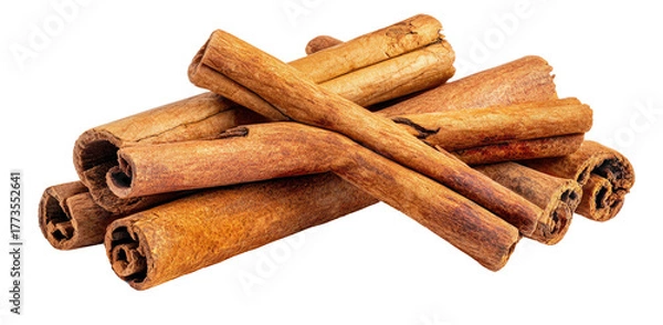 Obraz A pile of dried cinnamon sticks with a rough texture