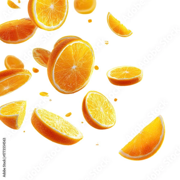 Obraz Sliced citrus fruit pieces bursting with vibrant orange color
