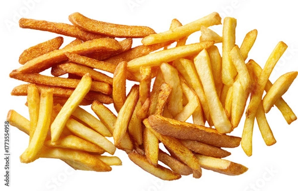 Obraz Pile of golden and brown fried potato strips