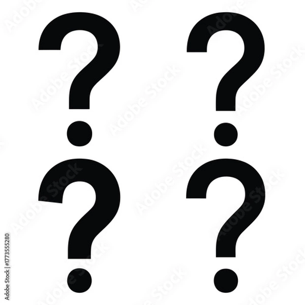 Obraz question  icon vector set and silhouette collection.