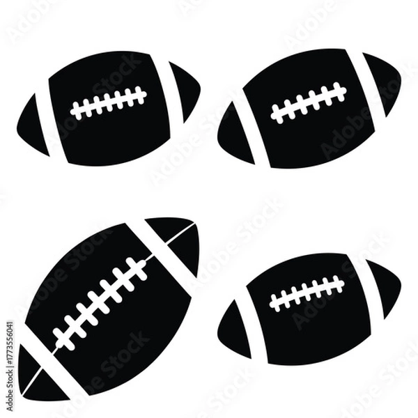 Obraz football  icon vector set and silhouette collection.