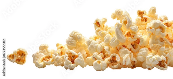 Obraz Light yellow, fluffy popcorn piled on a dark background