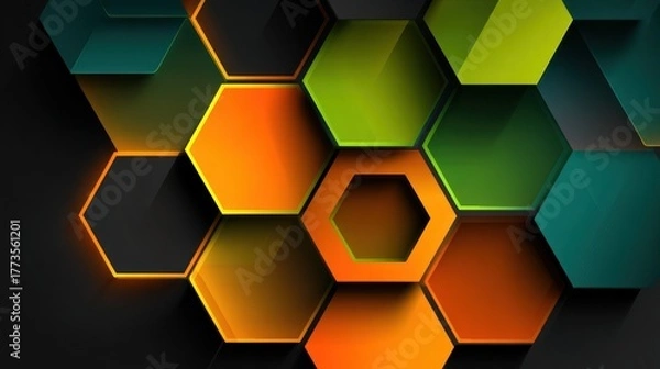 Obraz Abstract colorful hexagon pattern design for modern graphic background