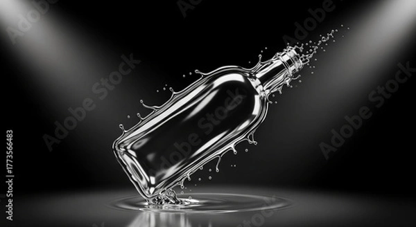 Fototapeta 3d render of a glowing neon sign symbol made of spheres