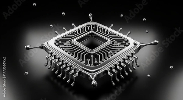 Fototapeta electronic circuit board with processor