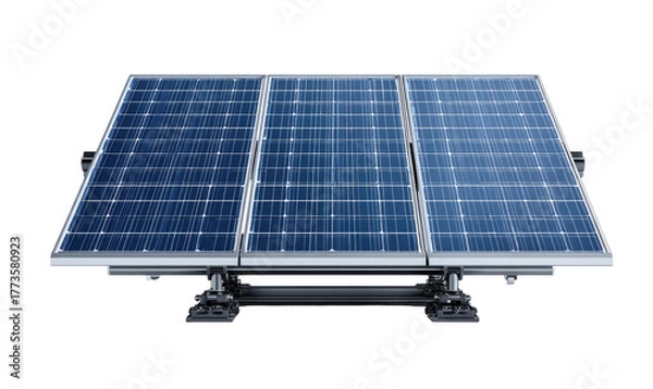Obraz Array of three photovoltaic panels on a dark background