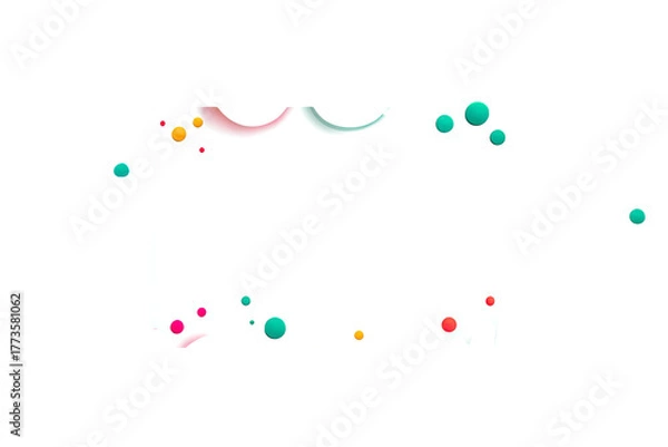 Fototapeta Abstract bubbly border with soft gradients and playful spots