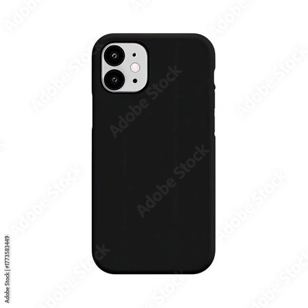 Fototapeta A sleek black mobile phone case on a black background
