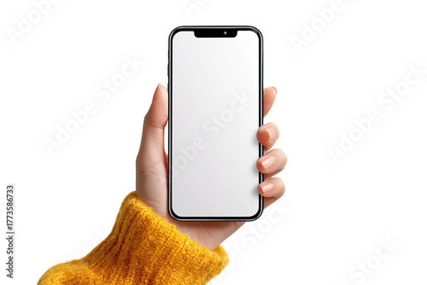 Obraz Hand holding a modern smartphone with a blank screen (1)