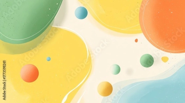 Obraz Abstract colorful shapes and bubbles on transparent background for creative designs