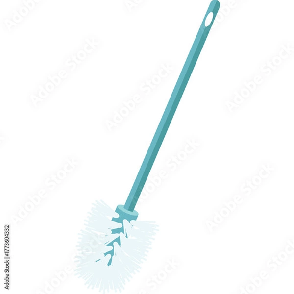 Fototapeta Light Blue Toilet Brush With White Bristles On A Transparent Background Isolated