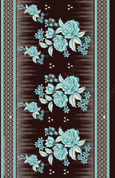 Obraz saree Palav Pattern Prin Digital Art paisley.digital saree cottan with textures allover pattern flower test 
traditional saree digital print design.Digital Saree Pallu and blouse .