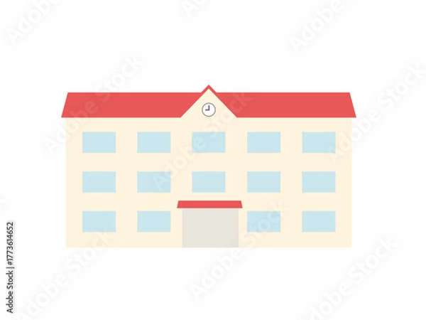 Obraz 赤い屋根の学校のイラスト