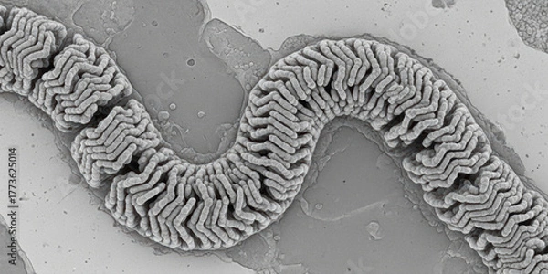 Fototapeta Measles Nucleocapsid Protein Assembly Showcase of Helical Ribonucleoprotein Complex