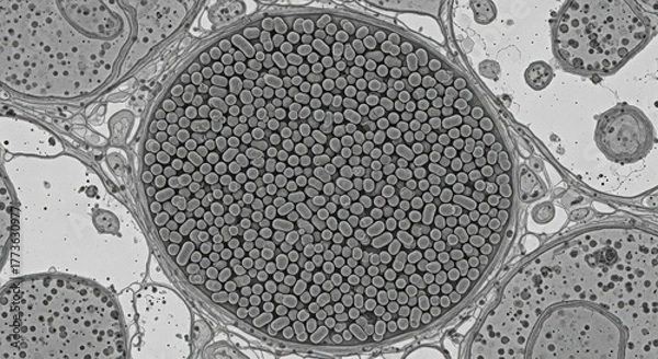 Fototapeta Precision View of Crystalline Array of Plant Virus Particles Focus on Viral Assembly and Storage