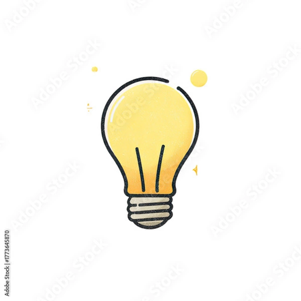 Obraz Glowing lightbulb with radiating yellow sparks on black background