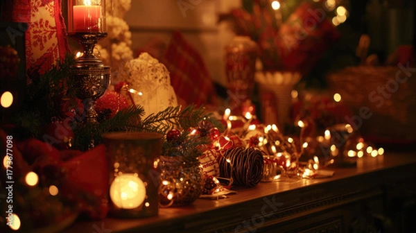 Obraz Christmas decorations on the table