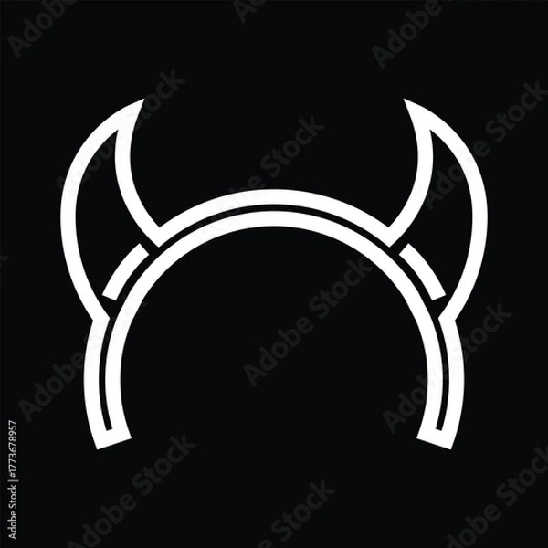 Obraz Devil horn headband outline Halloween vector