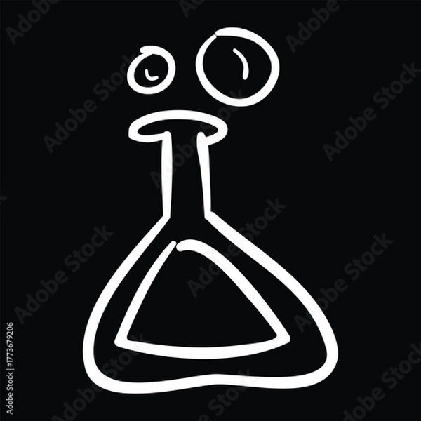 Obraz Potion bottle with bubbles Halloween vector illustration