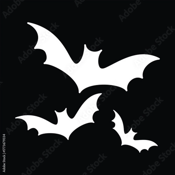 Obraz Flying bats Halloween vector illustration