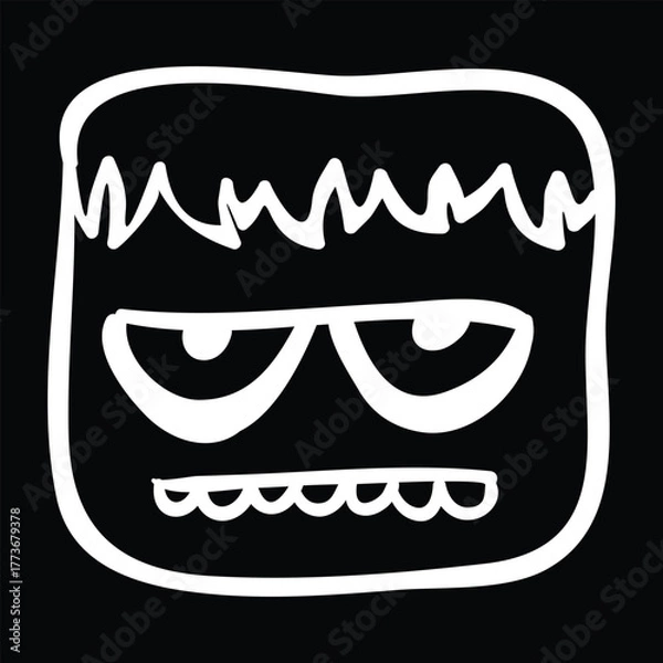 Obraz Frankenstein monster face Halloween vector illustration
