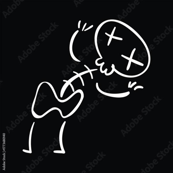 Obraz Funny skeleton Halloween vector illustration