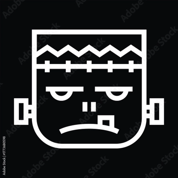 Obraz Frankenstein monster face Halloween vector illustration