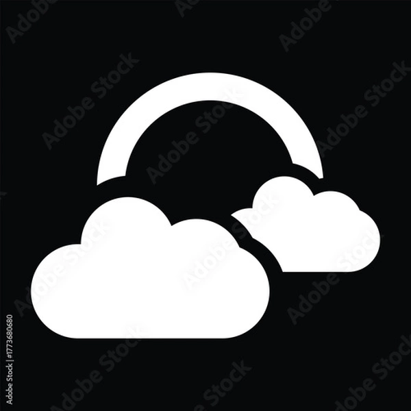 Obraz Clouds and rainbow minimal vector illustration
