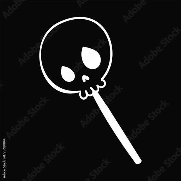 Obraz Skull lollipop Halloween candy vector illustration