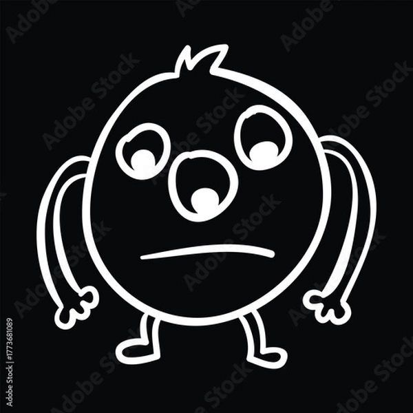 Obraz Funny monster doodle Halloween vector illustration