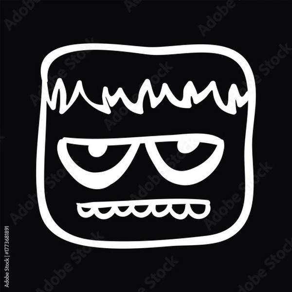 Obraz Frankenstein monster doodle Halloween vector illustration