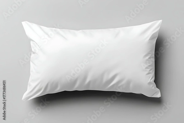 Obraz Illustration of white pillow isolated on white background