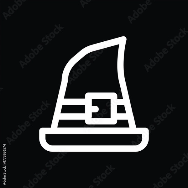 Obraz Witch hat Halloween vector illustration