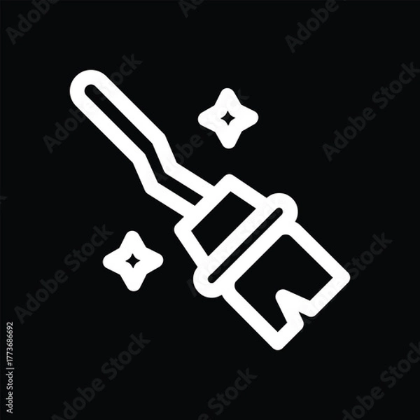 Obraz Witch broom Halloween icon vector illustration