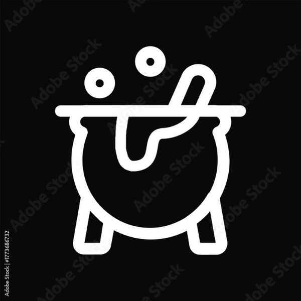 Obraz Witch cauldron Halloween icon vector illustration