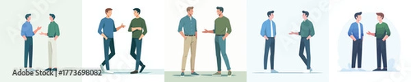 Obraz vector of two man talking and tolerating each other