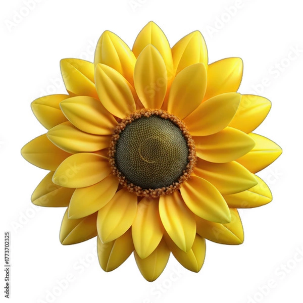 Fototapeta Bright yellow sunflower isolated on black background isolated on white background isolated on transparent background