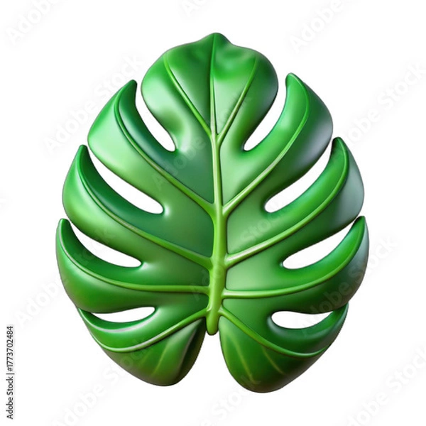 Fototapeta Green monstera leaf isolated on black background isolated on white background isolated on transparent background