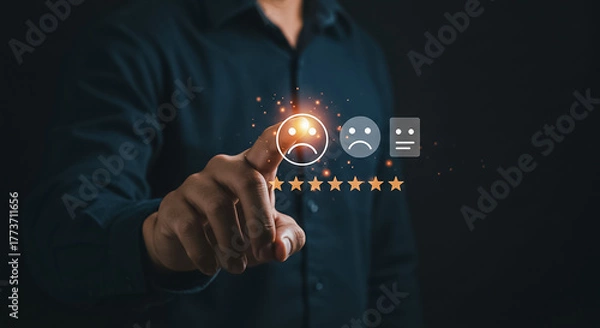 Fototapeta Frustration Rating Digital Interface Survey Customer Feedback Experience User Review Score Emotion Opinion Negative Sad