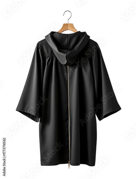 Fototapeta Black hooded cape with zipper isolated on black background isolated on white background isolated on transparent background