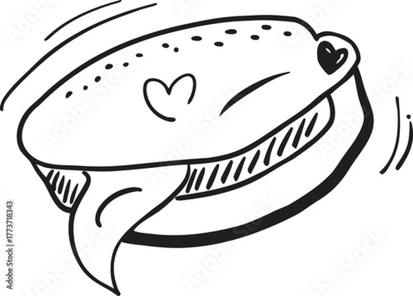 Fototapeta Isolated hand drawn tambourine percussion instrument sketch icon for music and entertainment themes isolated on transparent background