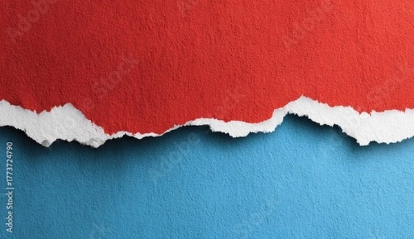 Obraz Torn paper, red and blue